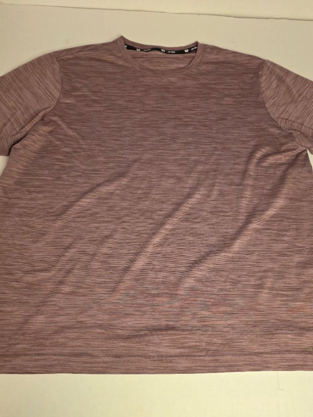 Tek Gear DryTek Men's XXL Short Sleeve Athletic Tee Heather Mauve Crew Neck